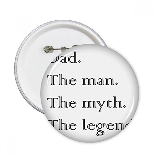 Badge bouton rond pin's vêtement décoration citation légende papa 5pcs
