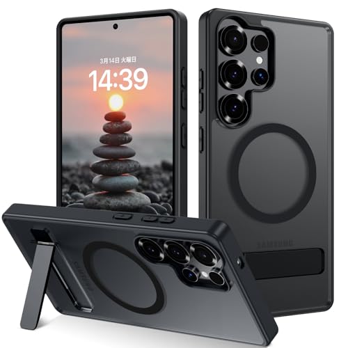 VENINGO �Ή�Samsung Galaxy S25 Ultra��p�P�[�X�E6.9�C���`�E�u���b�N|MagSafe�Ή��E���C�����X�[�d�Ή��E�}�O�l�b�g����|�B��X�^���h�E���c����|�ČRMIL�ϏՌ��ETPU+PC�E�w��h�~�E���΂݂Ȃ�|�X�����t�B�b�g�E�}