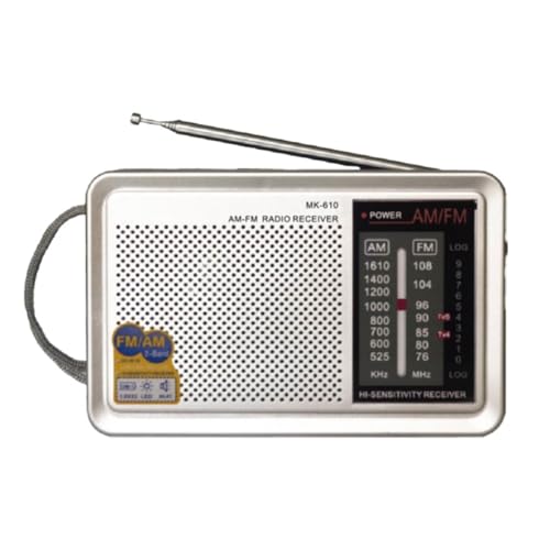 Tragbares Radio, 2-Band-Radio, FM-Transistorradio, tragbare Tasche, funktioniert mit 2 Batterien LR20/D, kleines Taschenradio, FM-Radio, starker Lautsprecher, Verwendung im Innen- und Außenbereich.