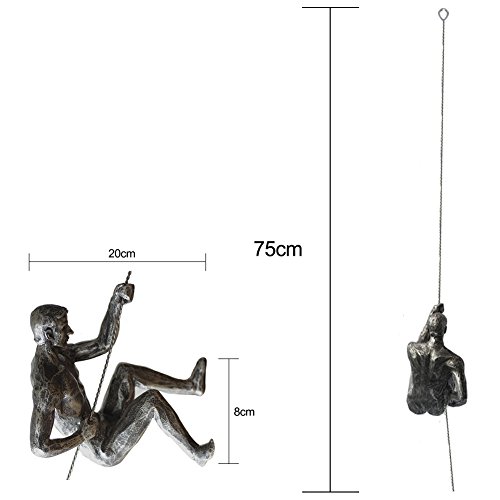 A.b Crew Unique Resin Made Climbing Man Wall Art Home Decor Sculpture(3 Pieces) #TOP3