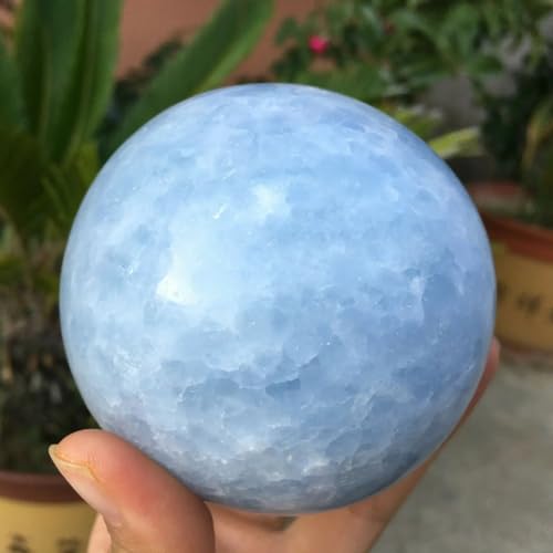 Boule de calcite bleue magique en quartz de 3,5-4 cm pour ornement