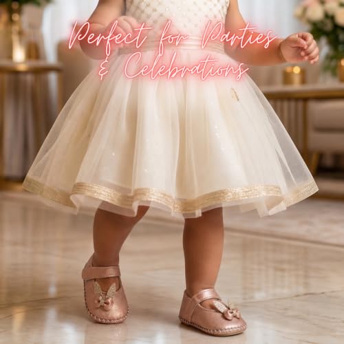 Image of PureSole Baby Girl Ballerina Shoes 6-12 Months | Elegant Party Booties