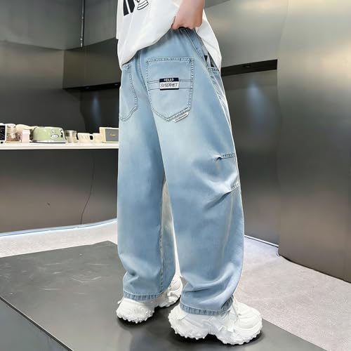 Pantalones vaqueros elásticos para niños con cintura cómoda 5
