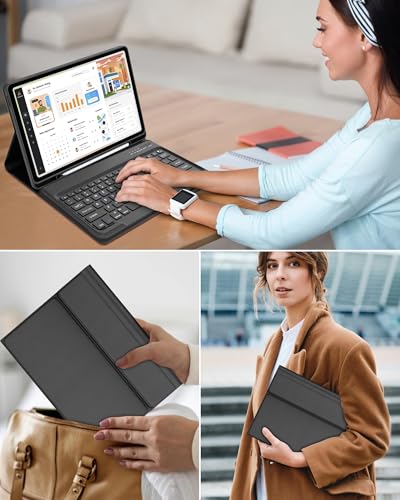 Keyboard Case for Samsung Galaxy Tab S10 FE+ Plus 13.1inch 2025, Magentic Protective Cover with S Pen Holder, Detachable Wireless Bluetooth Keyboard, Precise Cutouts, Auto Sleep/Wake,Adjustable Angles - image 7