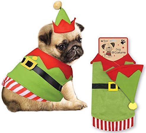 Frosty Paws Hooded Elf Cape Christmas Dog Outfit (Large)