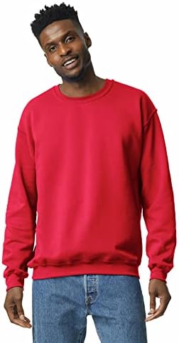 Gildan unisex-adult Fleece Crewneck Sweatshirt, Style G18000, Red, Medium