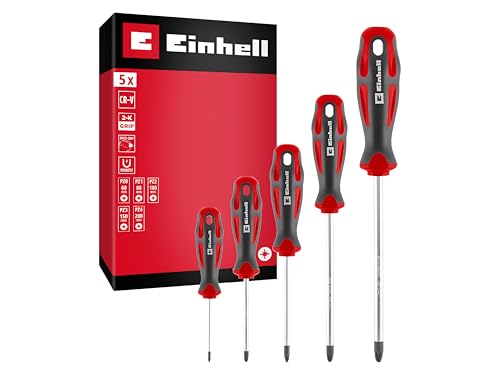 Juego de destornilladores originales Einhell PZ (cuchillas CRV, punta magnética, tamaños comunes, asas ergonómicas, agujeros para colgar)