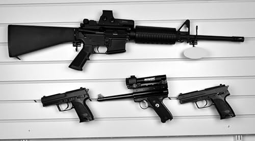 Gun Storage Solutions Slatwall Horizontal Display Cradles and Sniper Pistol Hooks - 10 Pack of Each
