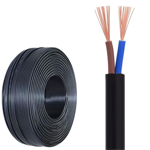 Câble RVV flexible 2 conducteurs 1.5mm2 de 100m en cuivre pur pour gaine électrique