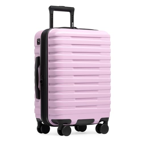 U.S. Traveler Boren Expandable Hardside Rugged Travel Luggage with 8 Spinner Wheels Lavender Carry-on 22-Inch