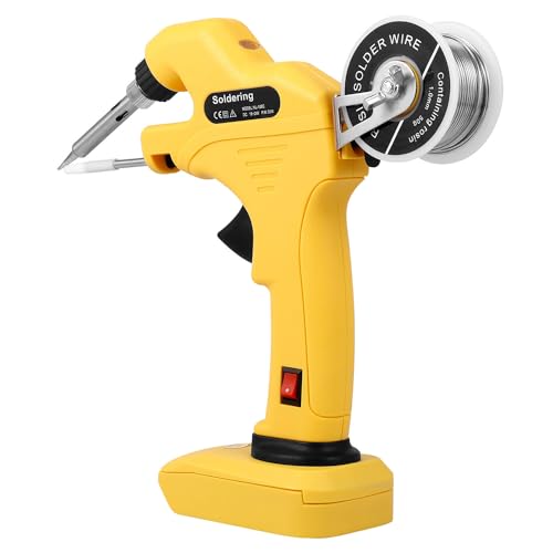 uyoyous Cordless Soldering Iron Kit for Dewalt 18V-24V One Hand Operated Soldering Iron with Solder 30W Fast Work in 30s Electric Automatic Feed Soldering Welding Iron Tool