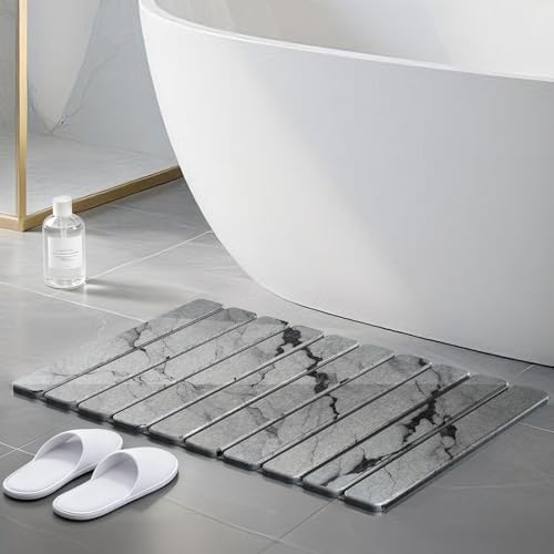 Alfombra Diatomita Baño 60x40cm, Plegable Natural Tierra Bath Mat...