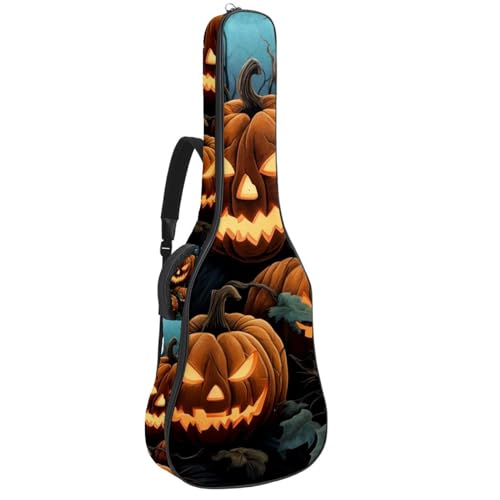 Housse de transport pour guitare acoustique 104,1 cm étanche en tissu Oxford motif citrouilles