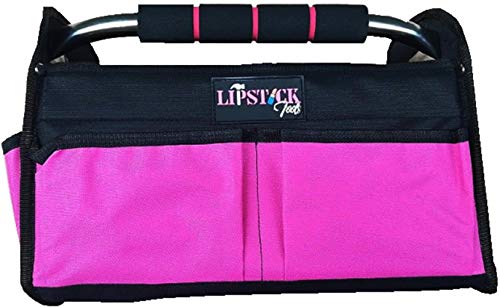 Pink Tote Bag Multi-Purpose Collapsible Wide Mouth Tool Box Organizer With Steel Handle. Great For Home Improvement/Contractors Tools. Heavy Duty Storage Pockets. With Over The Shoulder Strap #TOP2