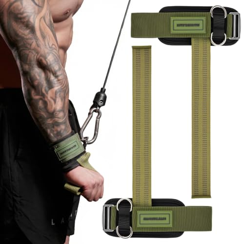 M MANUEKLEAR Wrist Straps for Weightlifting, Gym Lifting Straps with D Rings for Cable Machine,Weight Lifting Wrist Wraps for Men Women Green M(6.3-7.5inch)