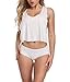 GuPoBoU168 Women Casual Street Look Cut Off Crop Tank Tops White M FBA