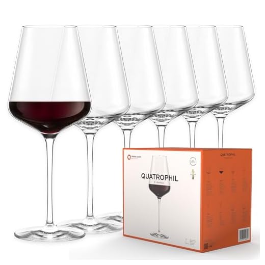 Stölzle Lausitz Bordeaux Rotweingläser Quatrophil 644ml I Rotweingläser 6er Set I edles Kristallglas I Weingläser spülmaschinenfest I Rotweingläserset bruchsicher I ausgezeichnete Qualität