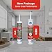 GE Advanced Silicone Caulk for Kitchen & Bathroom - 100% Waterproof Silicone Sealant, 5X Stronger Adhesion, Shrink & Crack Proof - 10 oz Cartridge, White, Pack of 1