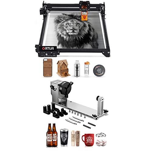 Ortur Laser Engraver, Laser Master 2 S2 Lf, 20W Laser Engraving Cutting Machine And Ortur Yrc1.0 Y-Axis Rotary Chuck #TOP22