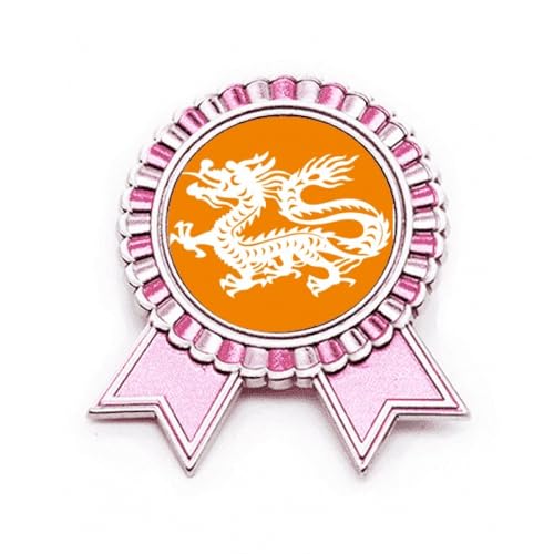 Broche dragon chinois rose en métal pour sublimer vos vestes M