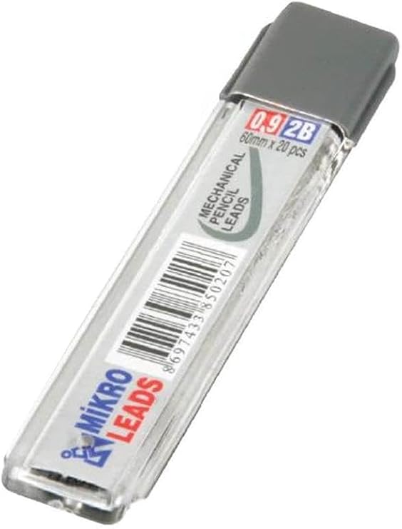Kalem Ucu 2B 0,9 mm 3 Adet Mekanik Uçlu Otomatik Kurşun Kalem Ucu 2B 60mm x 0,9mm Siyah Mikro Uç Kısa