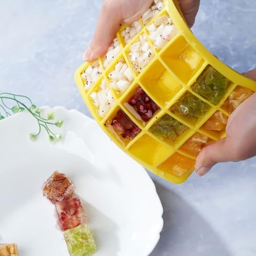 Set de 4 moldes de silicona para cubitos de hielo con tapa morada miniatura 7