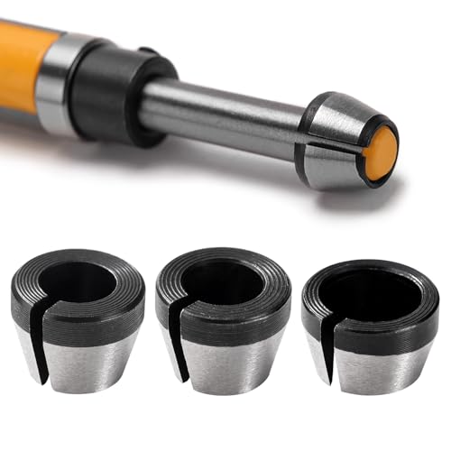 VooGenzek 3 Piezas 6mm / 6.35mm / 8mm Portabrocas de Enrutador, Adaptador de Mandril Fresadora, Fresadora Adaptador, para Máquina de Grabado