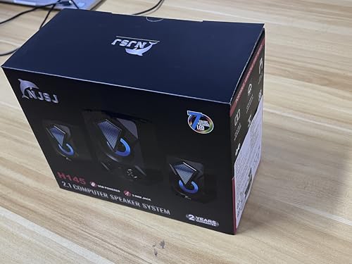 NJSJ PC Speakers with Subwoofer,USB-Powered Mini 2.1 Stereo Multimedia Speaker System with RGB Gaming LED Light up Wired 3.5mm Audio for Computer Laptop Monitor,Tablets,11W - Image 10