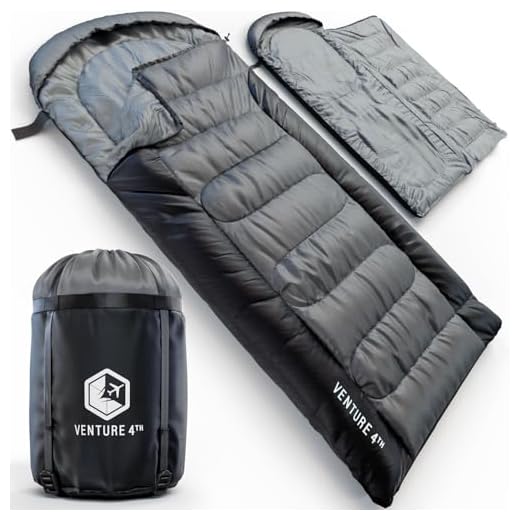 VENTURE 4TH 3-Season XXL Backpacking Sleeping Bag, Camping Sleeping Bags for Adults & Kids - Lightweight, Comfortable, Water Resistant, Ideal for Hiking, Camping & Outdoor – Silver/Black