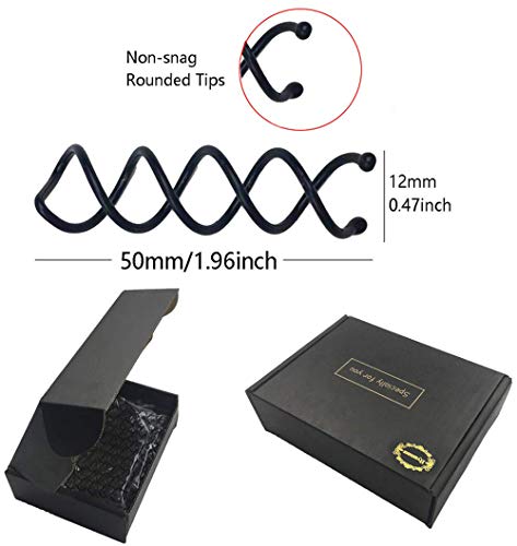 Hyamass 50Pcs Spiral Hair Pins, Non-Scratch Round Tips Spiral Bobby Pins Hair Clip Hair Spin Pins Twist Screw Hair Pins Accessories For Women Girls (Black) #TOP1