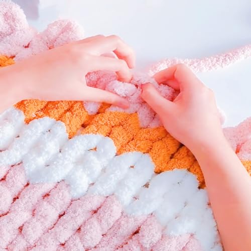 Super Bulky Chunky Blanket Jumbo Chenille Yarn 30mm Extra XL Thick Grey 8 Pack 64oz for Arm Knitting, Luxury Soft Polyester Jumbo Weaving Crochet Craft Big Yarns for Throw Blanket Pillows by FOHOMA - Image 3