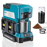 Taingwei Cordless Coffee Maker for Makita 18V Battery, Portable Drip Coffee Maker with Electric Coffee Grinder for RV, Camping, Travel, Car, Hiking (Battery Not Included)
