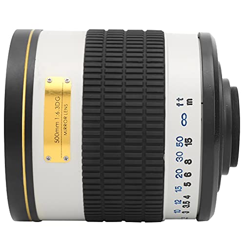 Telephoto Prime Lens, 500Mm F6.3 Telephoto Lens Alloy Optical Glass Manual Focusing Slr Camera Mirror Lens For Minoltasony Af Mount Dslr Camera (White) #TOP3