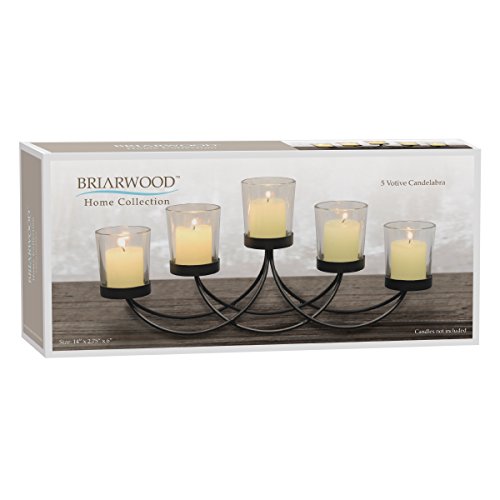 Briarwood Black Metal Votive Candelabra, Decorative Candle Centerpiece, Elegant Candle Holders, Centerpiece for Weddings, Parties, Dining Table, and Mantel - Image 4