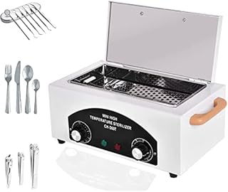 High Temperature Metal Cabinet with Timer Dry Heat Sterilizer, 2.2L Mini Sterilizers Box High Temperature Autoclave Machine Hot Air Sterilizing Cabinet for Sundry Beauty Hair Nail Metal Tools