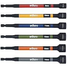 Wiha 70487 Magnetic Nut Setter Set, 6 Piece Metric, Color Coded, 1/4-Inch Hex Drive, Impact Rated