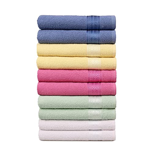 Jogo de Toalhas 10 Peças para Banho Algodão Enxuta 60x120cm (KIT2)