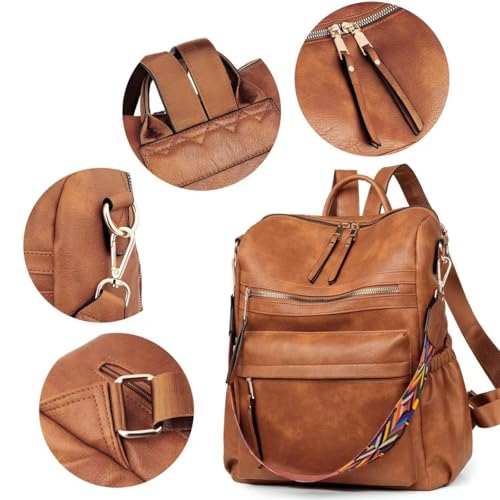 Image of Women's Fashion Backpack Purse for Women Leather Multipurpose Design Ladies Shoulder Bag Travel bag Satchel Handbags