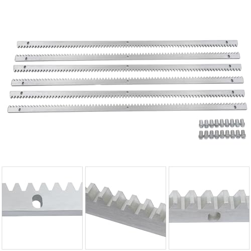 Juego de 6 piezas para puerta corredera de 6 x 1 m, abridor de puerta corredera, riel de acero galvanizado con agujeros de fijación, compatible con la mayoría de accionamientos de puerta, juego de 6