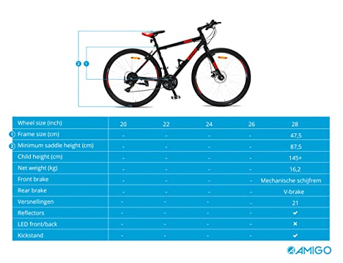 Foto von RV-Parts 28 Zoll Fahrrad Mountainbike MTB Hardtail Unisex 21 Gang Shimano 47 cm Rot