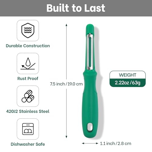 Beneno Swivel Vegetable Peeler, Premium Smooth Peeling Potato Peeler, Green by Beneno - Used condition - Image 2