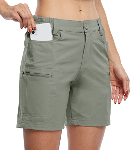 Willit Women's Hiking Cargo Shorts Stretch Golf Active Shorts Outdoor Summer Shorts with Pockets Water Resistant