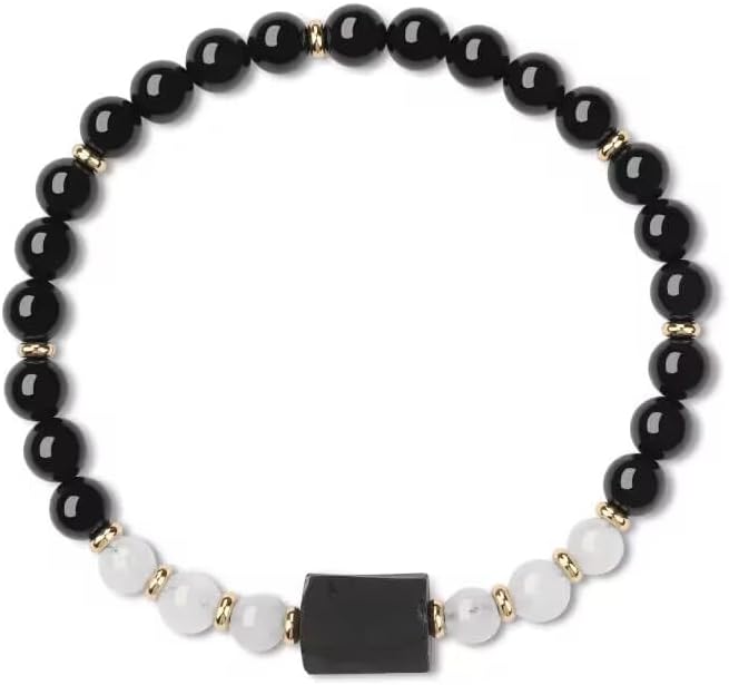 COAI Black Tourmaline Bracelet for Women, Women's Beaded Bracelet