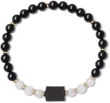 COAI Black Tourmaline Bracelet for Women, Womens Beaded Bracelet
