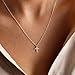 Fesciory Cross Necklace for Women, 14K Gold Plated Cross Pendant Dainty Layered Chain Necklace Jewelry Gifts(Silver Cross)