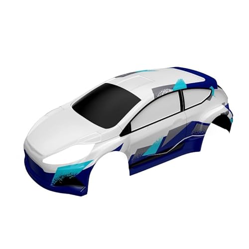 Body In Blue & White With Stickers For 1:10 Rally Car
