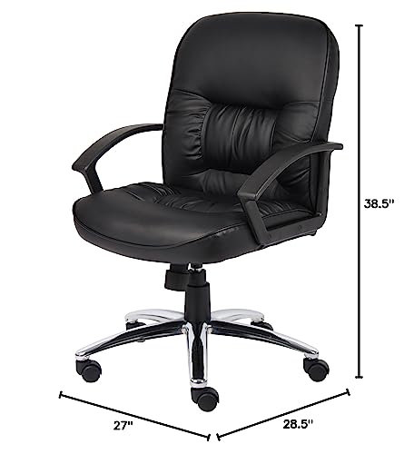 BOSS Office Products Chairs Executive Seating, 28.5 inches x 27 inches x 38.5 inches, Black