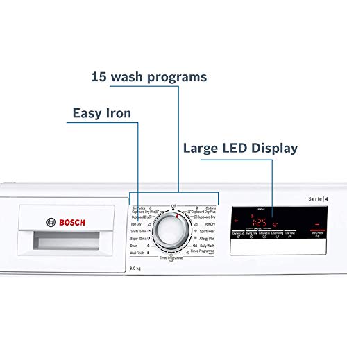 Image of Bosch 8 kg Inverter Fully Automatic Condenser Dryer (WTB86202IN, White, Inbuilt Heater)