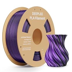 DEEPLEE Dual Color Silk PLA Filament (Black/Purple), 1kg