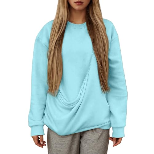 Sweat-shirt sans capuche polaire douce vêtement de détente bleu taille XL